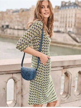 Boden Penny Jersey Dress in Bird Print